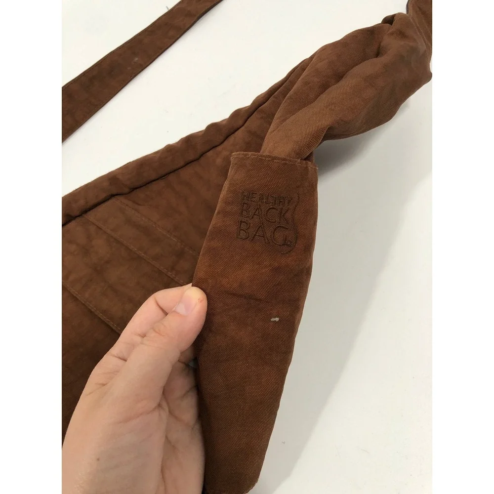 AmeriBag Healthy Back Bag Brown Nylon Sling Teardrop Ergonomic Travel Crossbody